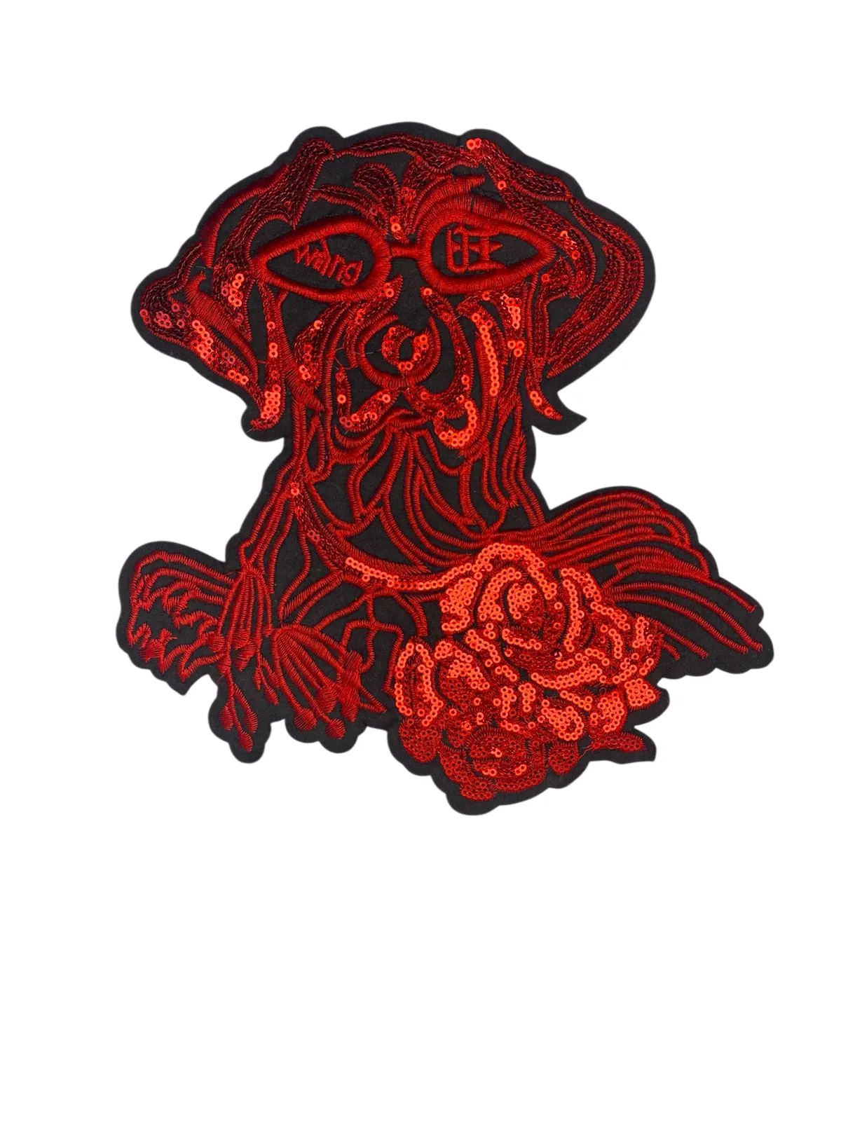 Custom sequin patch catching the light